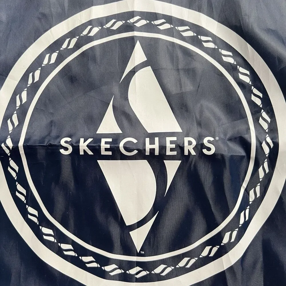 Sketchers Drawstring Bag Blue White Graphic Print Backpack